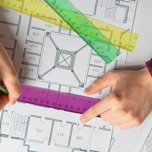 180 Pack 12-Inch Plastic Rulers Bulk, Plastic Ruler, Colored Transparent Ruler - Image 4