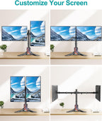 mount pro dual monitor stand, free-standing full motion, front angle view