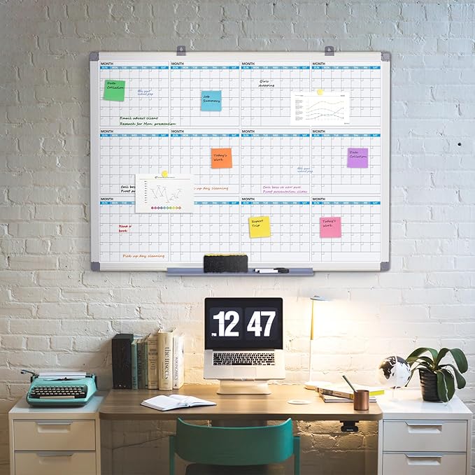 MAKELLO Large Magnetic Dry Erase Calendar Whiteboard Yearly 43" x 31" - Image 7
