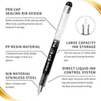 EYEYE Disposable Fountain Pens Fine Point, 8 Pack Black Pens - Image 3