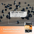 150 PCS Black Flat Push Pins for Wall Thumb Tacks for Walls Flat thumbtacks - Image 5