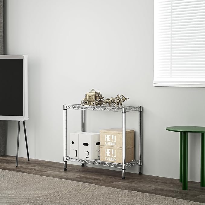 MZG 220 lbs 2 Tier Storage Rack Metal Wire Shelving Unit, Storage Standing - Image 4