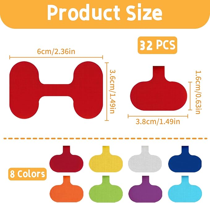 CllyCnny Cable Lables Tags: 32 Pcs Multi Color Write On Cord Tags Wire - Image 2