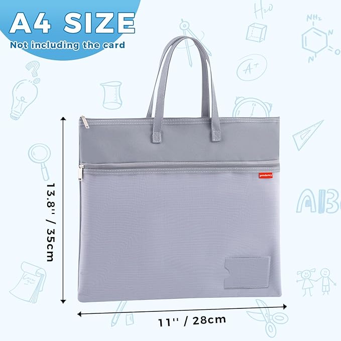 Pendancy Mesh Zipper Pouch A4 Size, Large Double Pocket Waterproof File Bag - Image 2