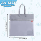 Pendancy Mesh Zipper Pouch A4 Size, Large Double Pocket Waterproof File Bag - Image 2