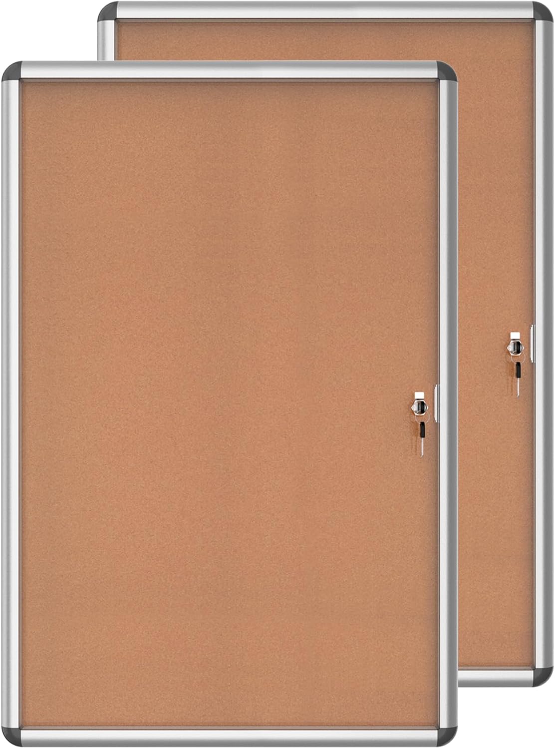 Mifuro 2 Pack 36"x24" Enclosed Bulletin Board, Lockable Weather-Res...