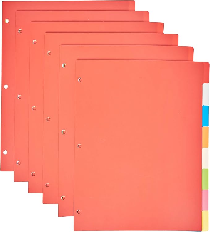Amazon Basics 8-Tab Plastic Binder Divider by AmazonBasics