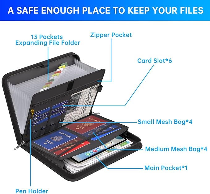 ENGPOW Accordion File Organizer, Fireproof Expanding File Folder - Image 5