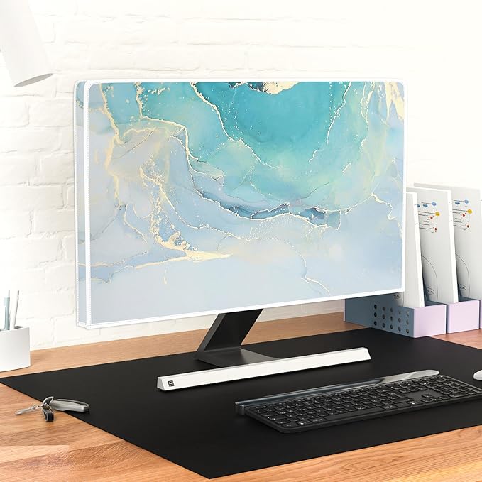 Baocicco Blue Green Marble TV Display Screen Cover 50, 52 Inch Creative - Image 6