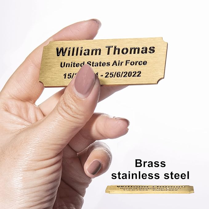 Personalized Name Plates, Deep Engraved Plaque, Brass Trophy Plates Engraved - Image 5