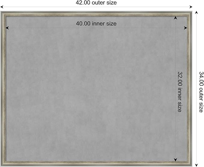 Amanti Art Silver Framed Magnetic Board 34x42 X-Large Vision Board - Image 3