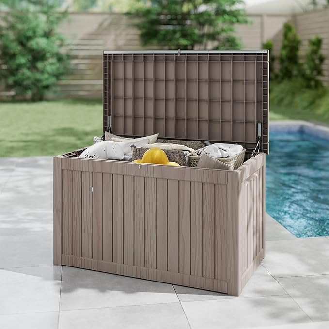 Yardgrace 270 Gallon Outdoor Storage Box Waterproof, Resin Deck Boxes - Image 7