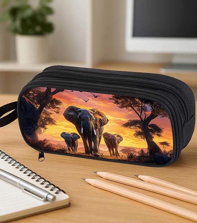 AnySmic Elephant Pencil Case for Boys Girls, Large Pencil Pouch for Kids and - Image 4
