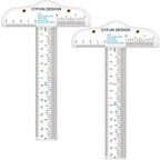 2PCS 6 inch/15cm T-Shape Acrylic Transparent T-Ruler by CYFUNDESIGN
