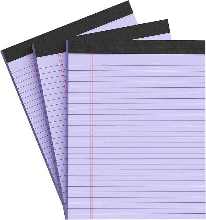 AILZFEI Purple Legal Pad Note Pads 8.5 x 11 inch, Wide Ruled, 30 Sheets/Pad by Unknown