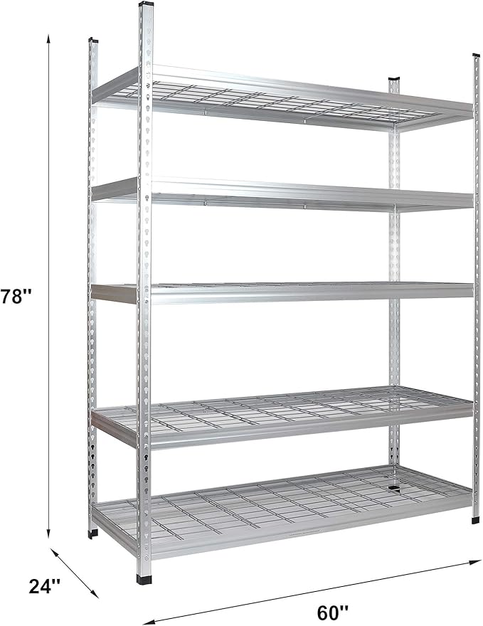 Amazon Basics 5 Shelf, High-Grade Aluminum, Adjustable, Shelving Unit - Image 2