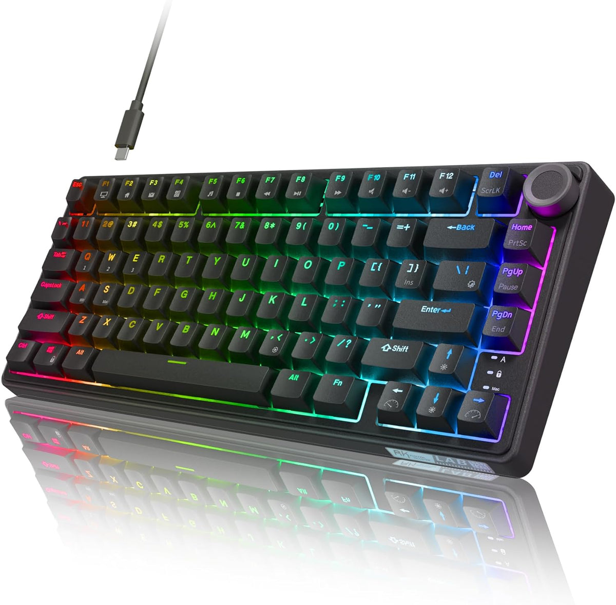 RK ROYAL KLUDGE R75 Wired Mechanical Gaming Keyboard, 75% Hot-Swap Mechanical...