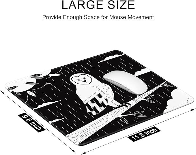 Auhoahsil Mouse Pad, 12 x 10 in Owl Theme Computer Mouse Pad - Image 3