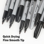 Buecs Permanent Markers, Fine Point, Waterproof & Smear Proof Markers, Quick - Image 4
