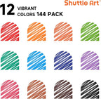 Shuttle Art Dry Erase Markers, 12 Colors 144 Bulk Pack Whiteboard Markers - Image 3