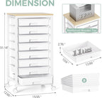SYKIARIOL Rolling Cart with Drawers, 8 Drawer Rolling Cart, Rolling Drawer Cart - Image 2