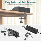 Desk Clamp Power Strip 2 USB C Desktop Mount Outlet Charging Station, 10FT - Image 7
