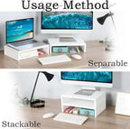 TEAMIX White Monitor Stand Riser - Image 3