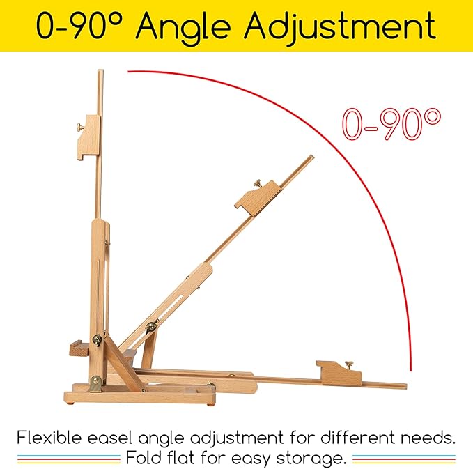 MEEDEN Tabletop Easel for Painting H-Frame, Adjustable Painting & Display Table - Image 4