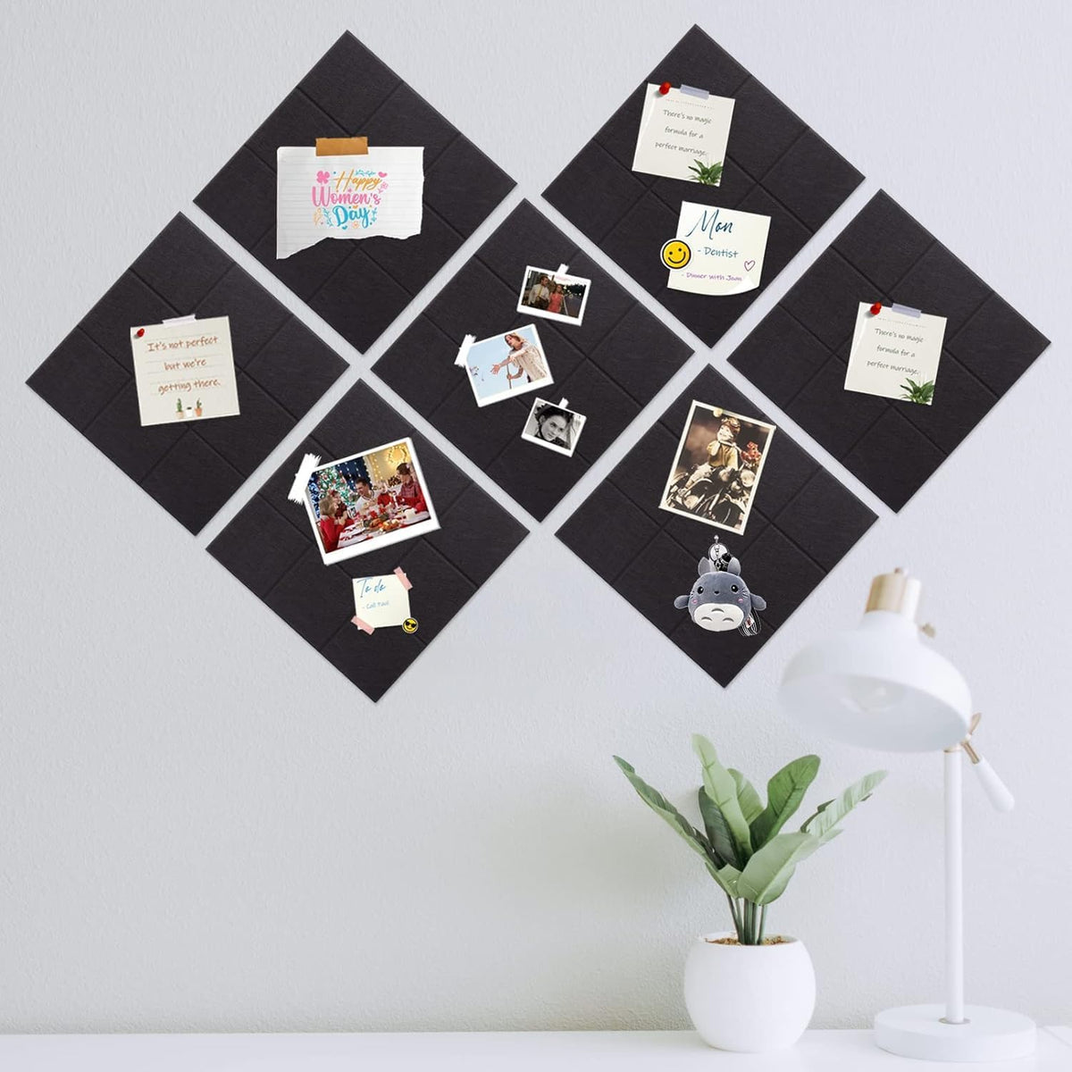 12 Pcs Large 11.8" x 11.8" Felt Bulletin Board for Wall Square Felt...