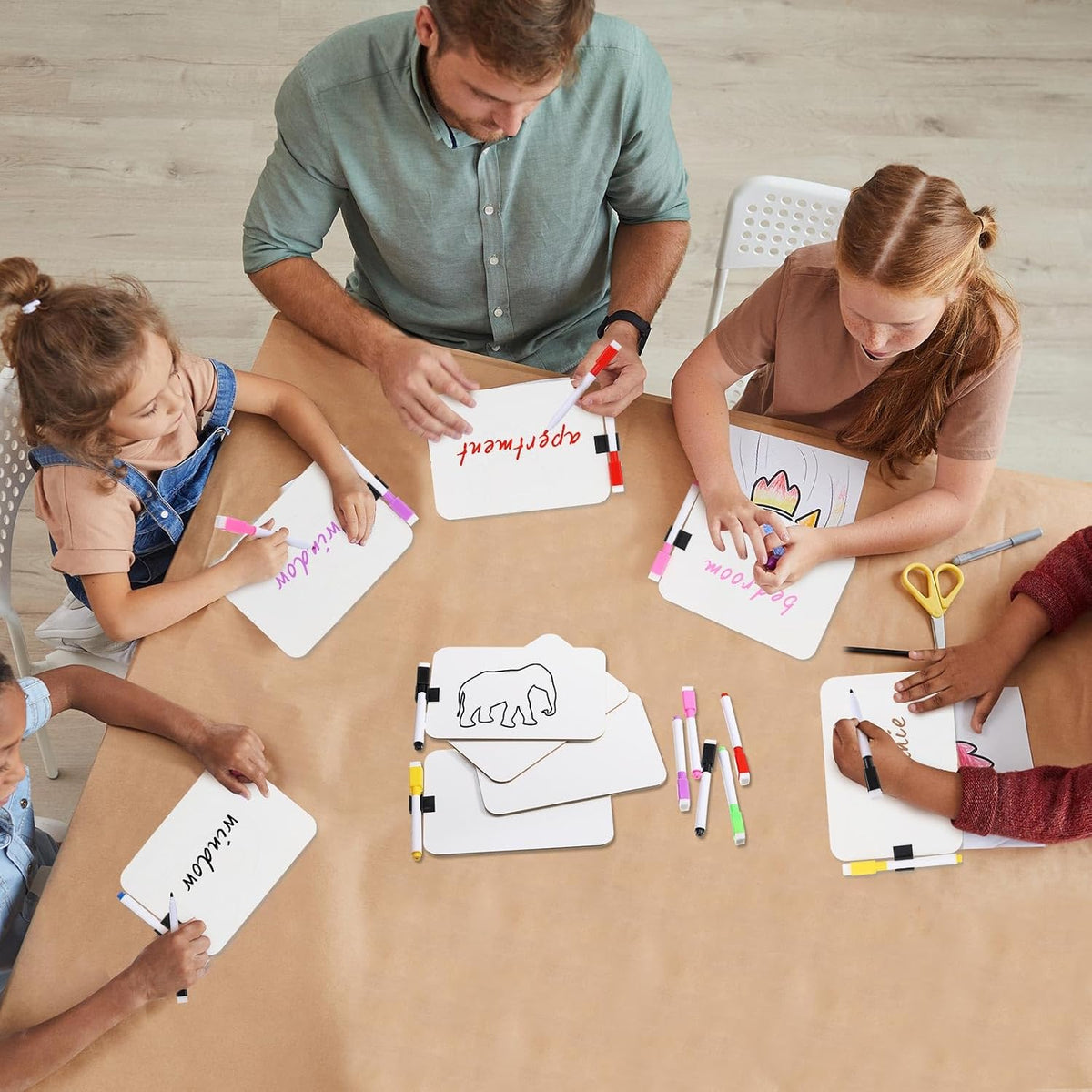 Affrolling 24 Sets Small White Boards Dry Erase 5"x7" Mini Double S...