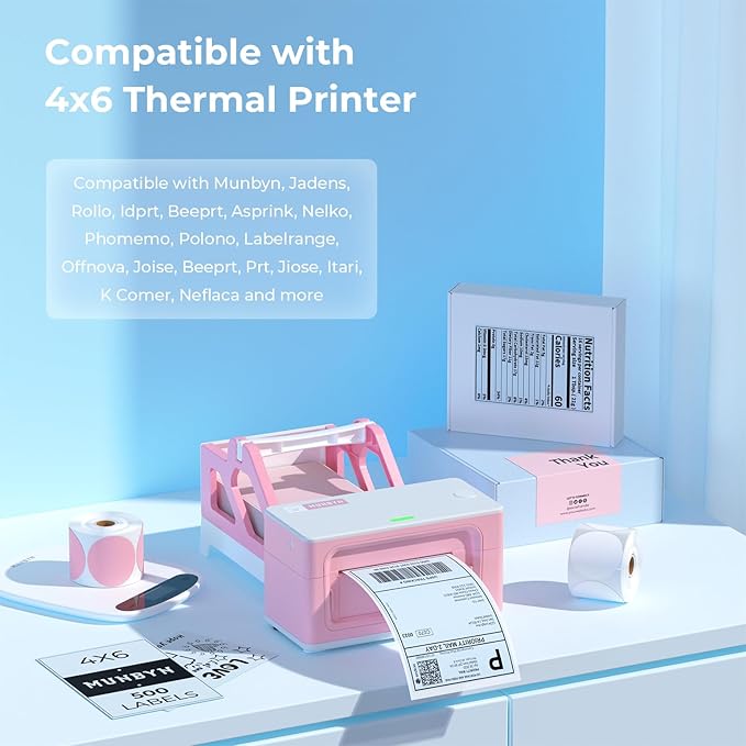 MUNBYN 4x6 Inch Blue Direct Thermal Shipping Labels, Commercial Grade Permanent - Image 2