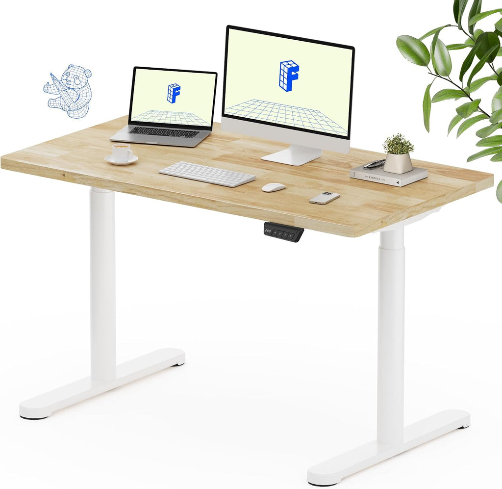 FLEXISPOT Solid Rubberwood Electric Standing Desk