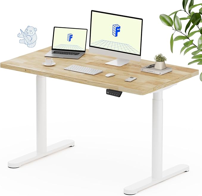 FLEXISPOT Solid Rubberwood Electric Standing Desk by FlexiSpot