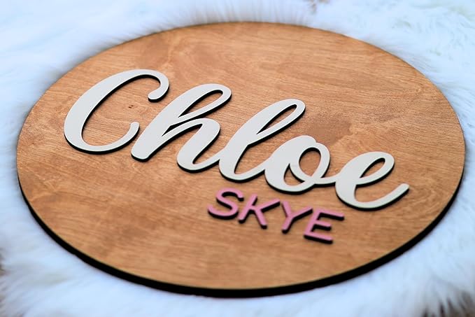 Custom Round Nusery Name Sign, Personalized 3D Baby Name Announcement Sign - Image 5