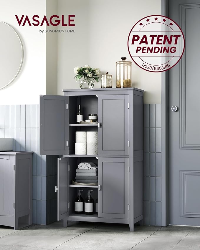 VASAGLE Floor Storage Cabinet, Freestanding Storage Unit - Image 4