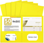 Two Pocket Folders, RAZCC 50 Pack 2 Pocket Folders Fit Letter Size Paper by RAZCC