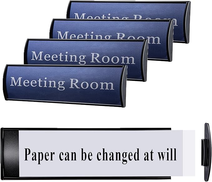 Set of 5 - Nameplate Holder for Wall Mount, 2.36'' x 8'' Curved Office Business by SINKAA