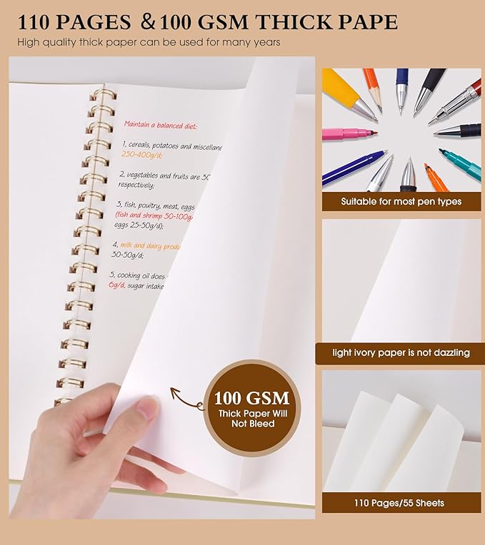 Blank Spiral Notebook Journal 8.5” x 11”, A4 Large Sketch Book - Image 4