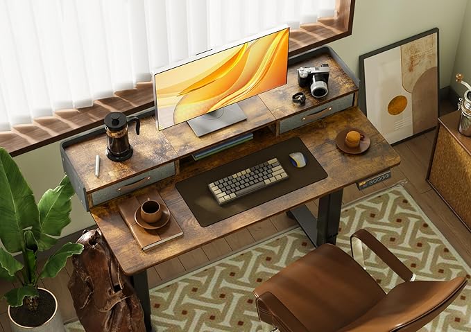 Claiks Standing Desk with Drawers, Stand Up Electric Standing Desk Adjustable - Image 2