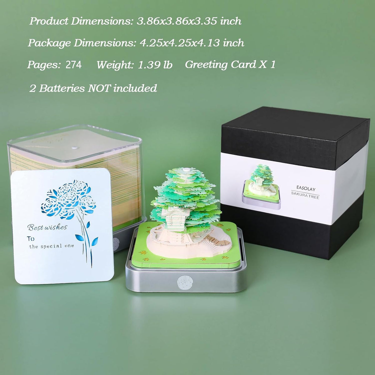 3D Memo Pad Time Piece Calendar 2027,3D Calendar Memo Pad DIY Notes Notepad P...