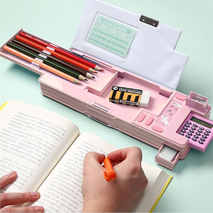 Ristpal Pop Up Multifunction Pencil Case, Cute Cartoon Pen Box Organizer - Image 5