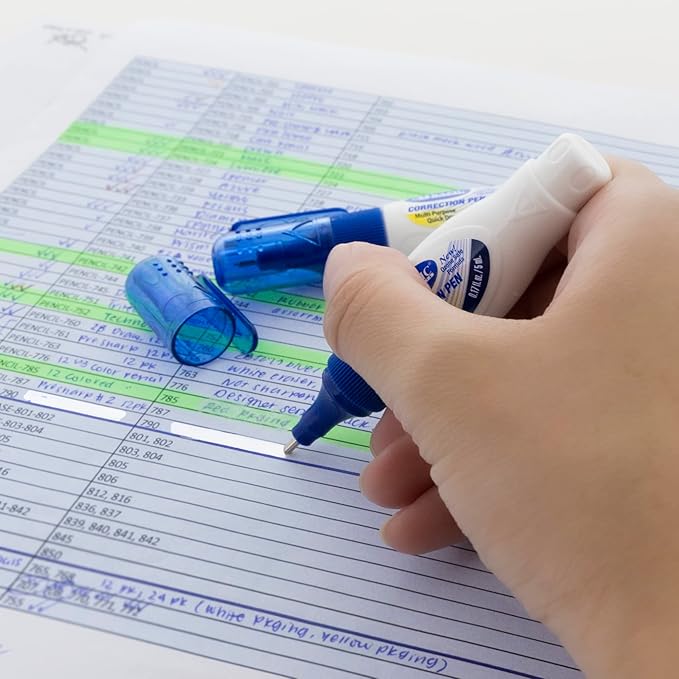 BAZIC Products Correction Pen – Corrections Fluid, Precise Metal Tip White Out - Image 3