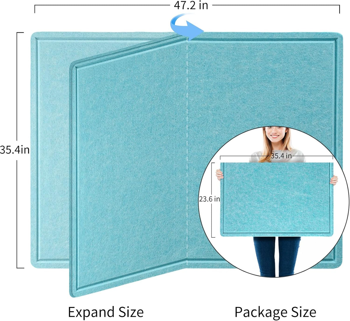 Felt Bulletin Board 48x36 inches, Decorative Pin Board for Home & Office