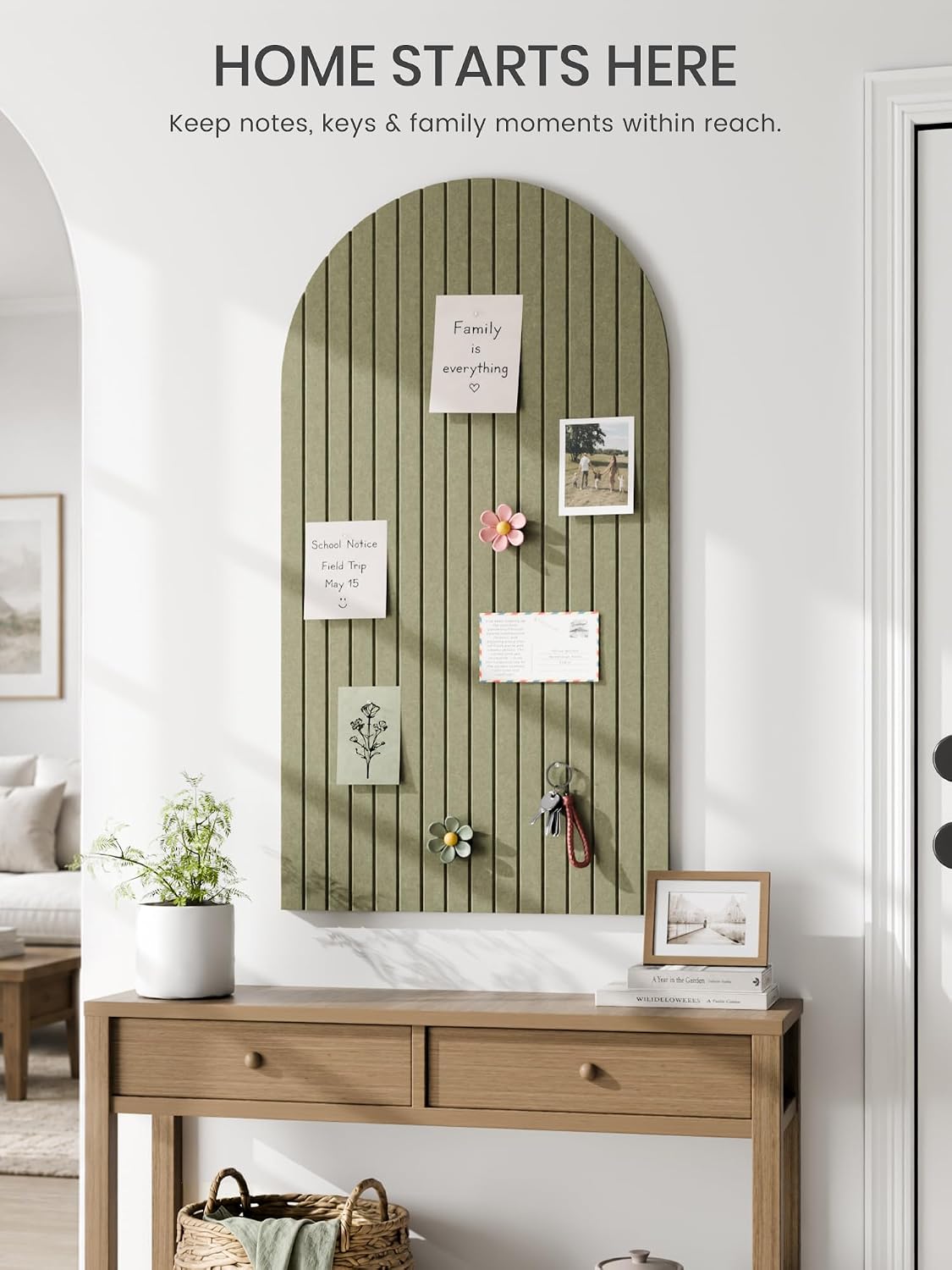 Large Arched Felt Bulletin Board 47.2''×25.5'', Seaweed