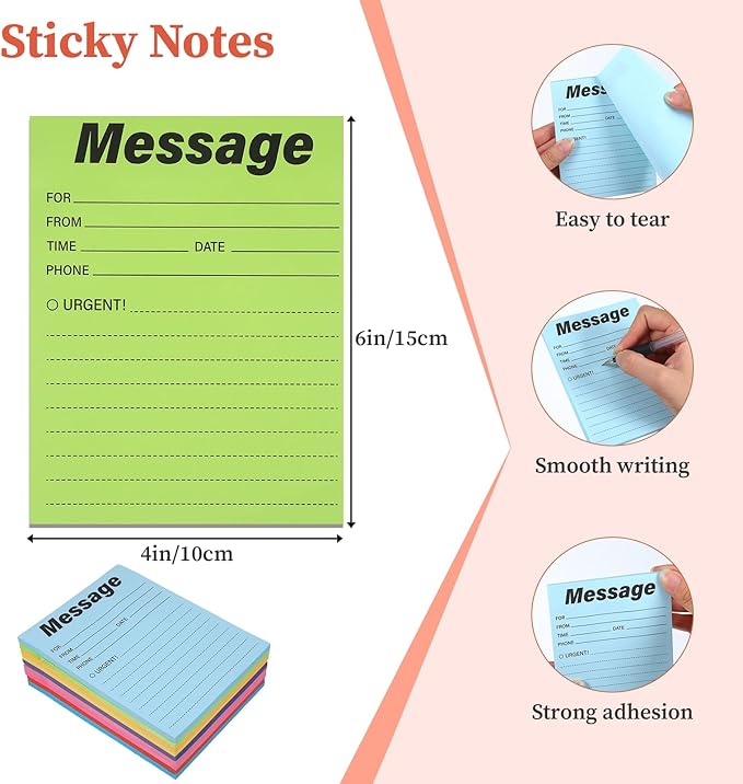 9 Pieces Phone Message Pads for Office Sticky Notes, Telephone Message Pads - Image 2