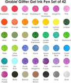 Grabie 42 Capped Glitter Gel Pen Set, 18 Iridescent&24 Essential Color Pens - Image 4