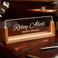 Custom Name Plate for Desk, Personalized Light Up Acrylic Desk Name Plate by Semyifu