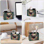 Famame Vintage Flowers Around Pug Pencil Holder - Image 4