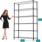 M MZG 6 Tiers Shelf 2100 lbs Steel Storage Shelving Utility Shelving Unit Steel - Image 3