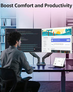 MOUNTUP Dual Monitor Stand for Max 43 inch Screens, Ultrawide Monitor Arm - Image 9